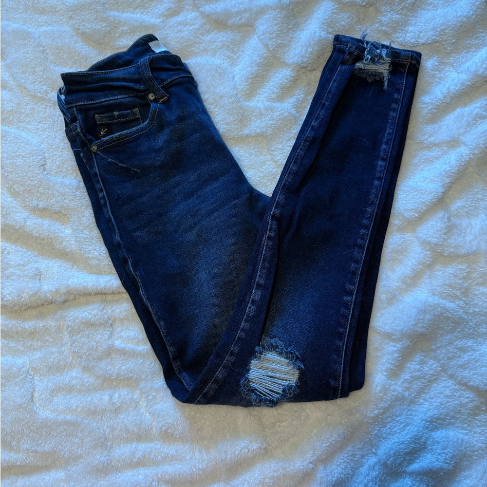 KanCan Distressed Dark Blue Skinny Jeans